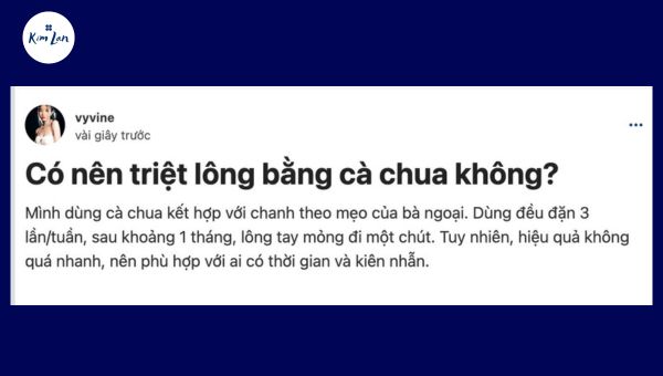 review tẩy lông nách bằng cà chua 1